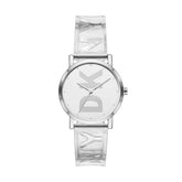 DKNY Women's Soho Quartz Metal and Silicone Casual Watch, Color: Silver, Clear (Model: NY9206)